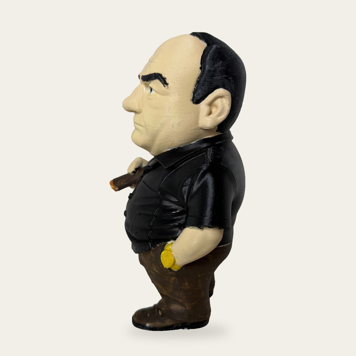Cigar Boss 3D printed hand-painted figurine, profile view