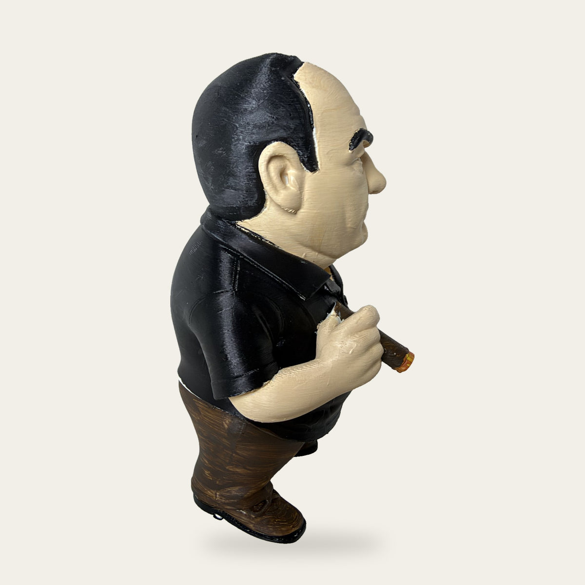 Cigar Boss 3D printed hand-painted figurine, side view