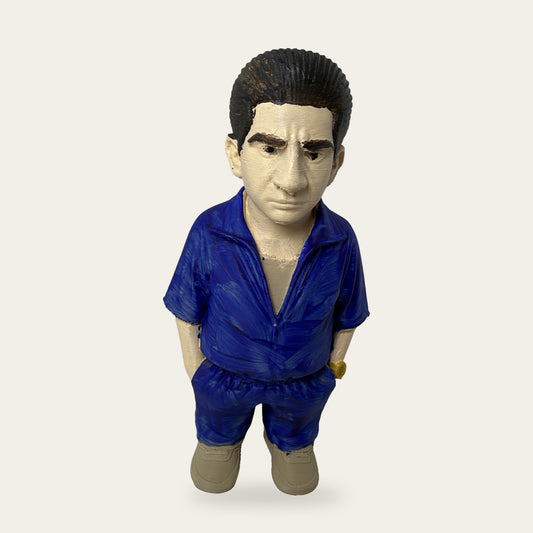 Blue Jumpsuit Wiseguy 3D printed hand-painted figurine, front view